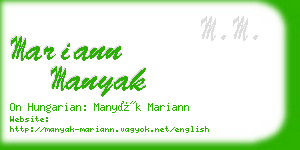 mariann manyak business card